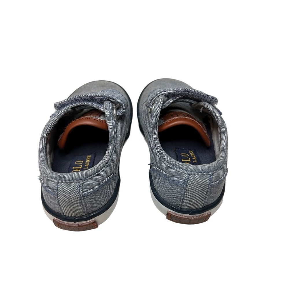 Polo Ralph Lauren Toddler Size 5 Grey Chambray Faxon II EZ Canvas Hook & Loop - Picture 3 of 7